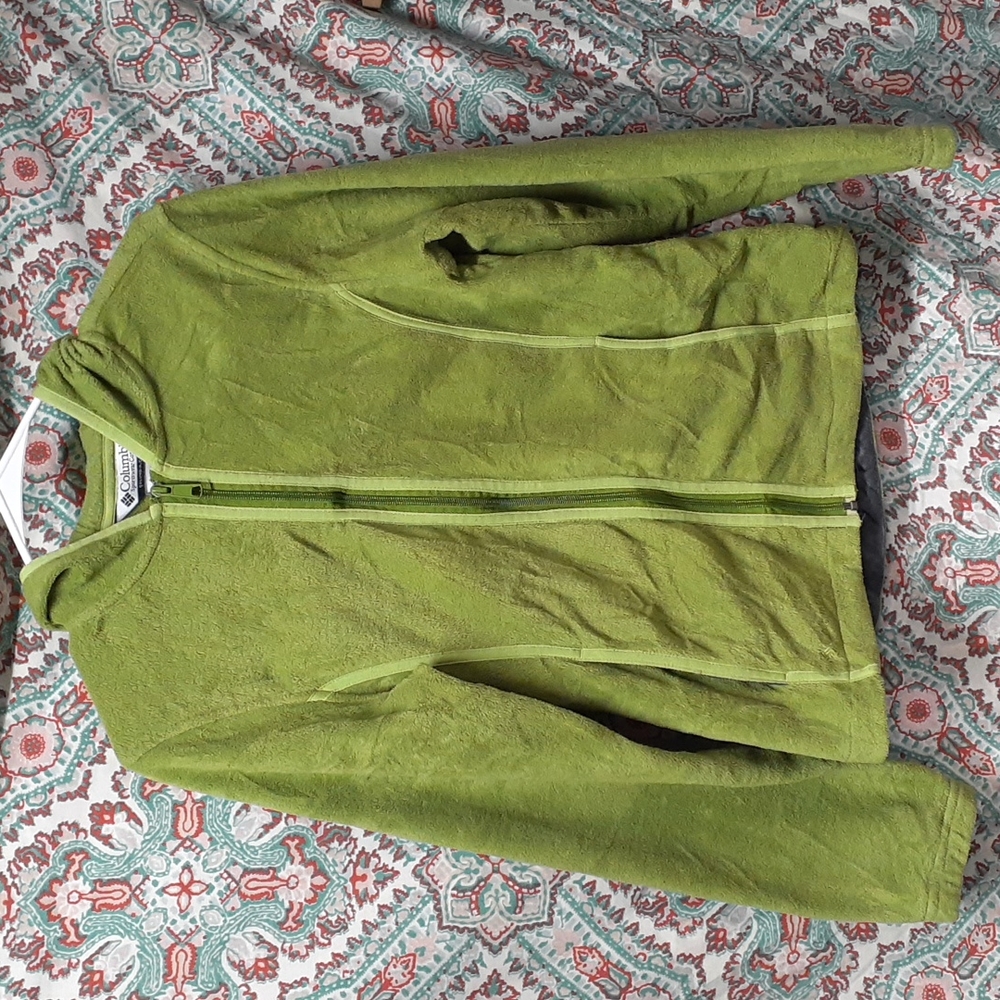 Columbia Green Polyester Zip Up Jacket, Size M